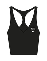 The Racer Tank - Black - LVL - Left Chest Layered - Printed - White