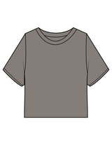 The Heavyweight Crop Tee - Washed Gray - Movement Pilates Buffalo - Back Stacked - Printed - White