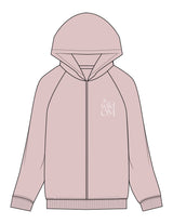 The Recycled Unisex Zip Hoodie - Blush - The Wild OM - Left Chest Stacked - Embroidered - White