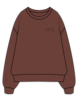 The Mens Crewneck - Chestnut - Melt Hot Pilates - Left Chest "MELT" - Embroidered - Dark Brown