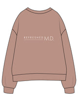 The Womens Crewneck - Clay - Refreshed MD - Left Chest Round & Center Back - Printed - Cream