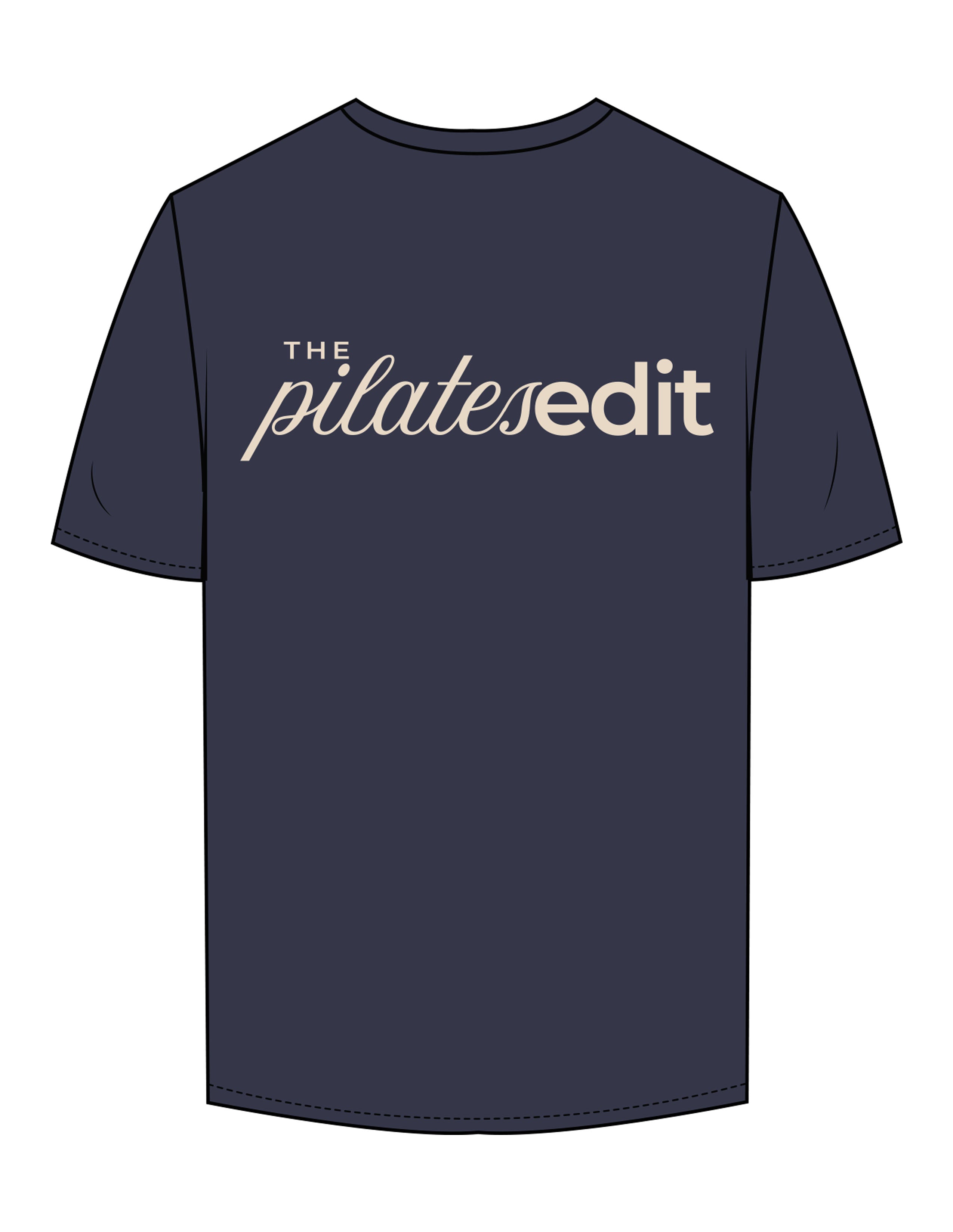 The Mens Tee - Midnight - The Pilates Edit - Left Chest & Center Back - Printed - Tan