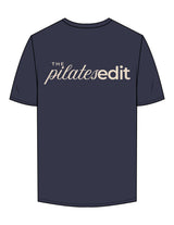 The Mens Tee - Midnight - The Pilates Edit - Left Chest & Center Back - Printed - Tan