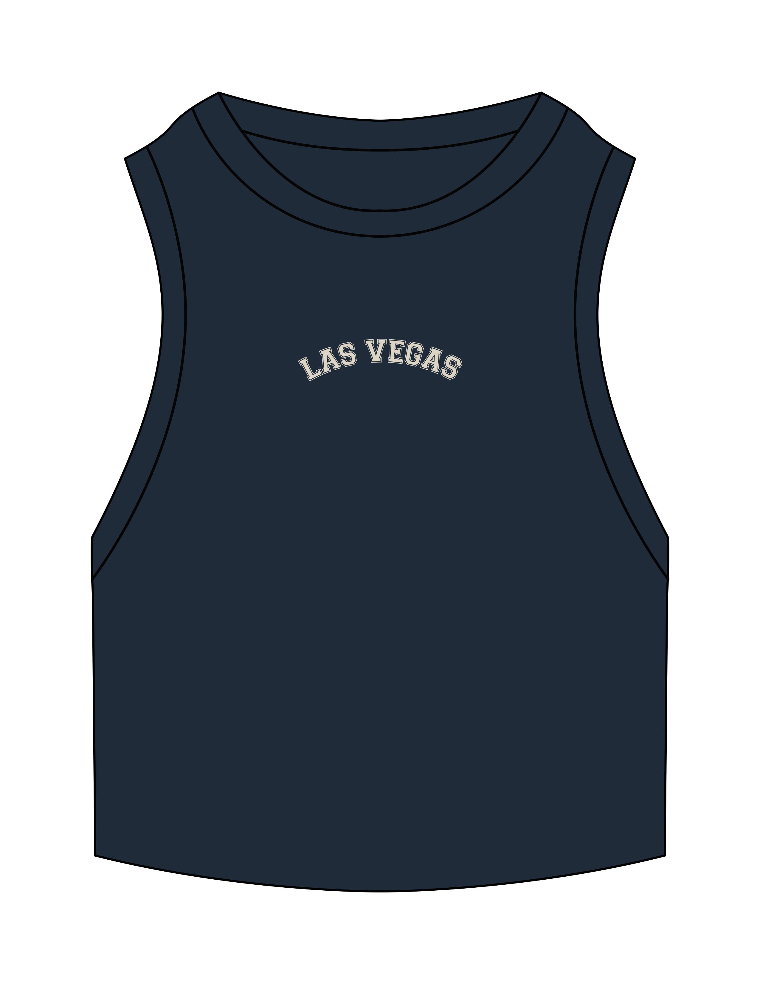 The Ribbed Crop Tank - Navy - Lagree Fit Expo 2026 Collegiate - Center Chest Arc - Embroidered - Off White
