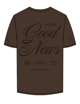 The Mens Tee - Chocolate - Anthem Church - Center Chest & Back Stacked - Printed - Tone on Tone
