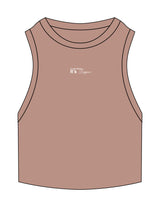 The Ribbed Crop Tank - Clay - Lagree Fit Expo It's Lagree - Center Chest - Embroidered - White