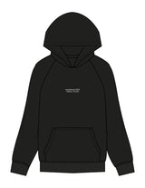 The Mens Hoodie - Black - Bare Pilates - Center Chest & Back Script - Printed - White