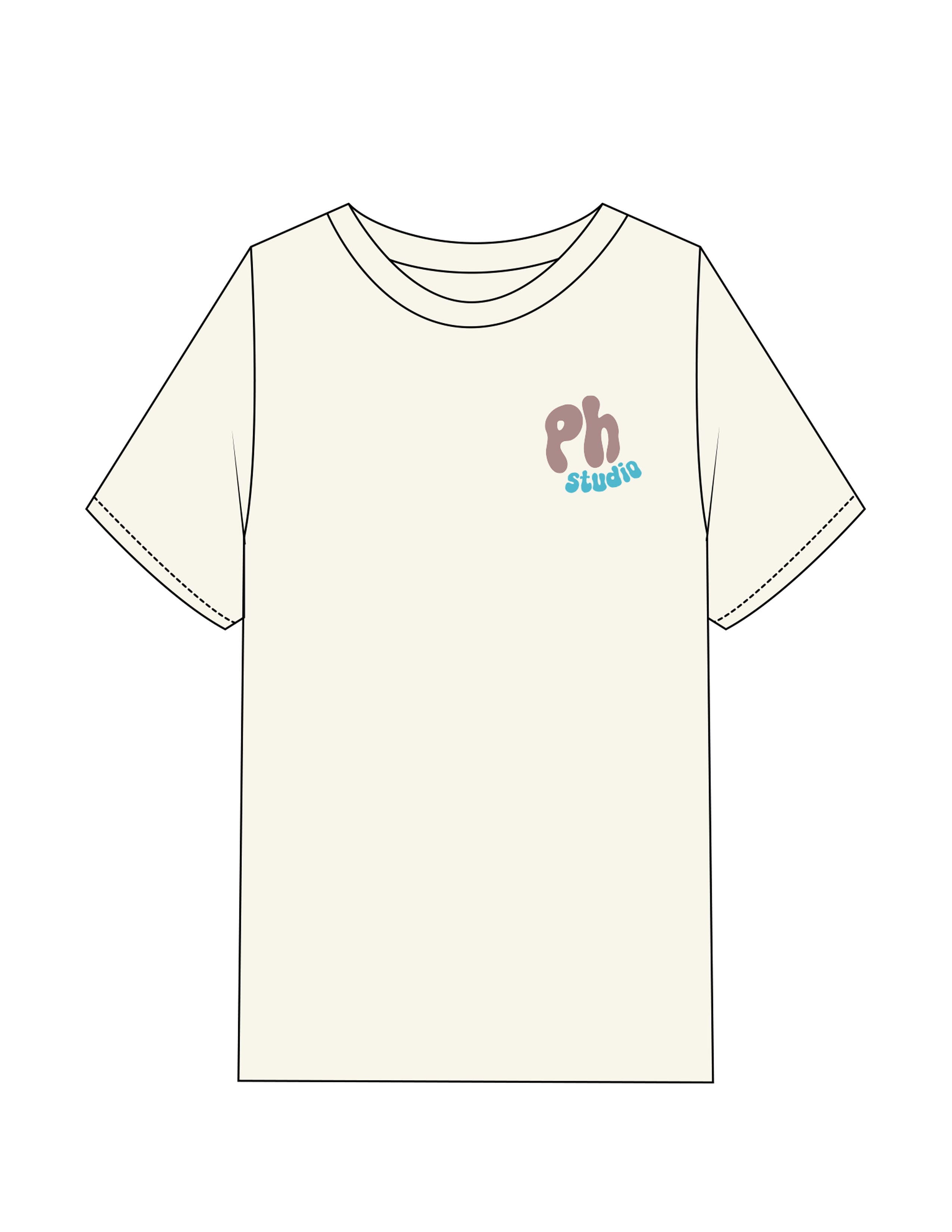 The Mens Heavyweight Tee - Off White - PHS - Left Chest & Back Stacked - Printed - Green