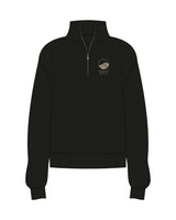 The Mens 1/4 Zip - Black - Sahara Brokerage - Left Chest Stacked - Embroidered - Tan