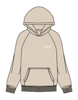 The Mens Hoodie - Washed Taupe - Lume Pilates - Left Chest & Center Back "LP" - Printed - White