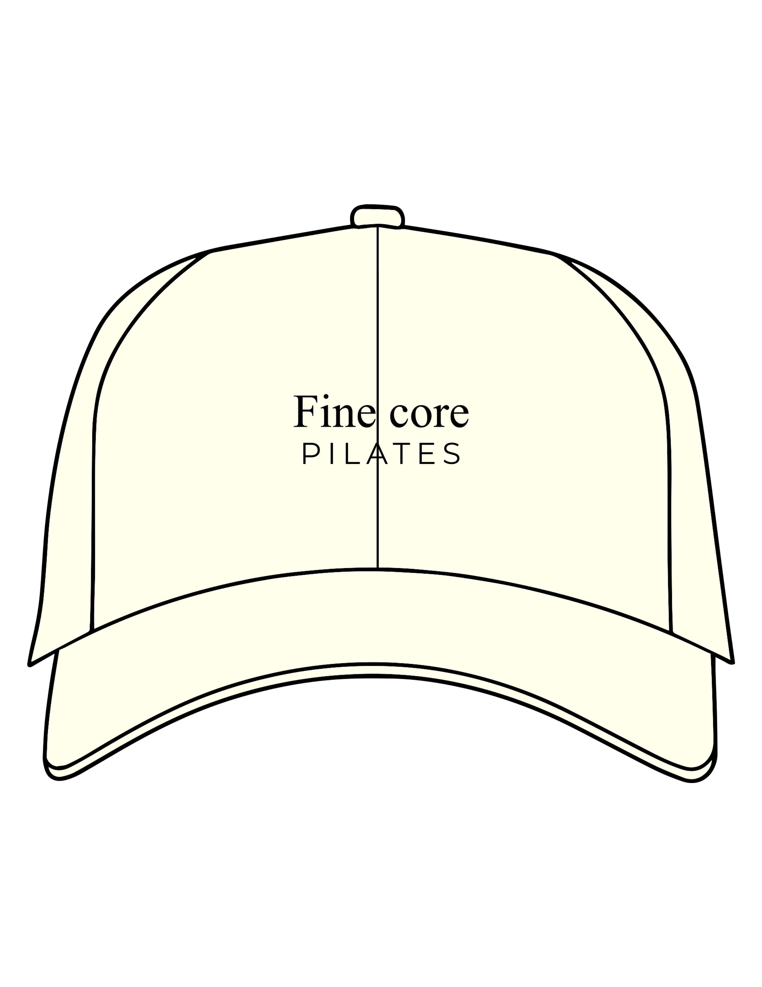The Dad Hat - Light Yellow - Fine Core Pilates - Center Crown Stacked - Embroidered - Black