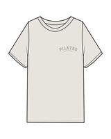 The Mens Heavyweight Tee - Washed Bone - Move Studio - Left Chest Stacked & Back Center Neckline - Printed - Tone on Tone