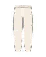 The Womens Sweatpants - Butter - Pilates Plus PB - Right Leg Stacked - Printed - Puff - White