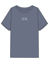 The Mens Heavyweight Tee - Washed Indigo - Plum Creek Church - Center Chest & Upper Back Stacked - Printed - Full Color