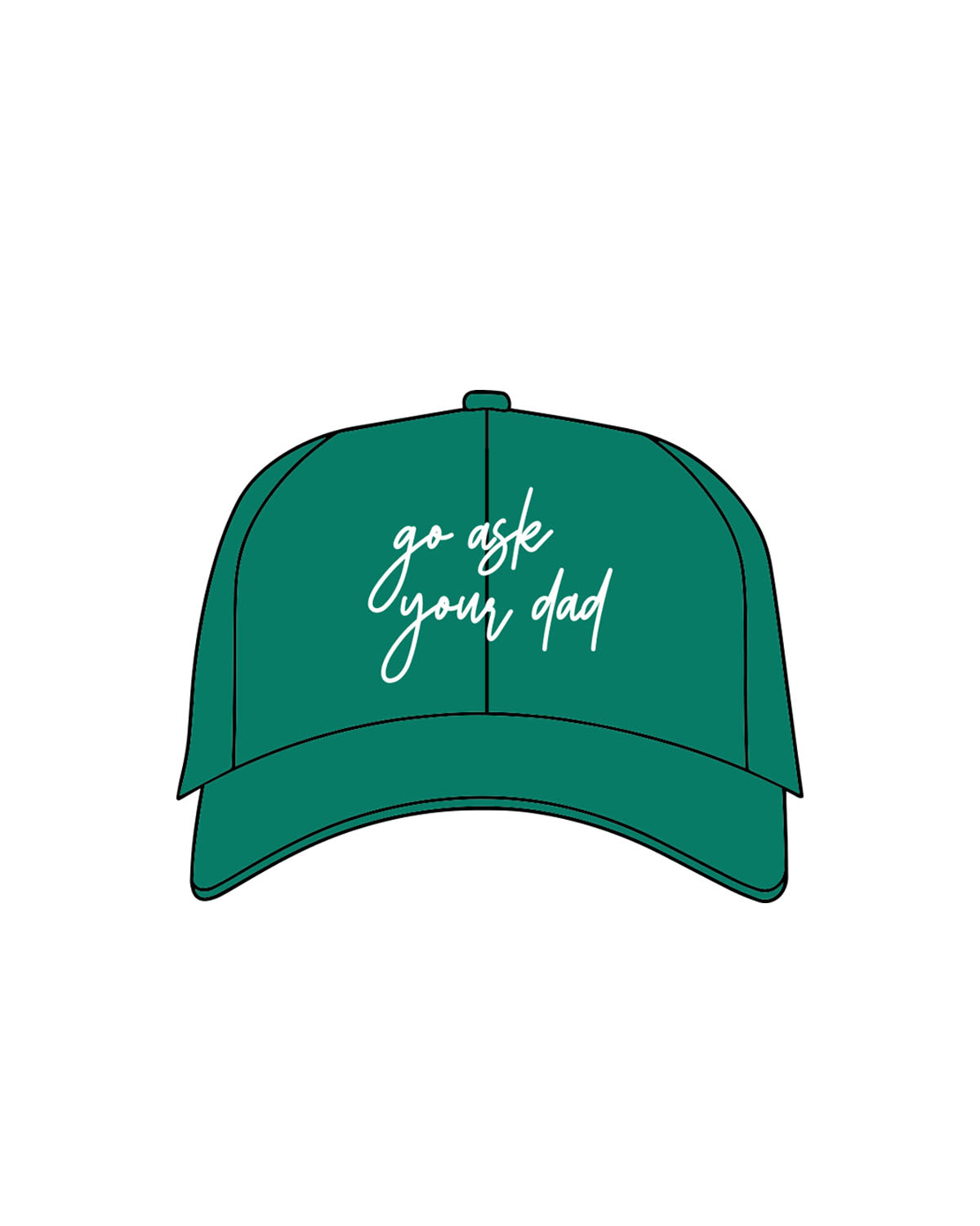 The Dad Hat - Apple - New Mom School - Center Crown & Back Panel - Embroidered - White