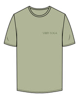 The Mens Tee - Pistachio - VIBIN YOGA - Left Chest & Back Center - Printed - Dark Green
