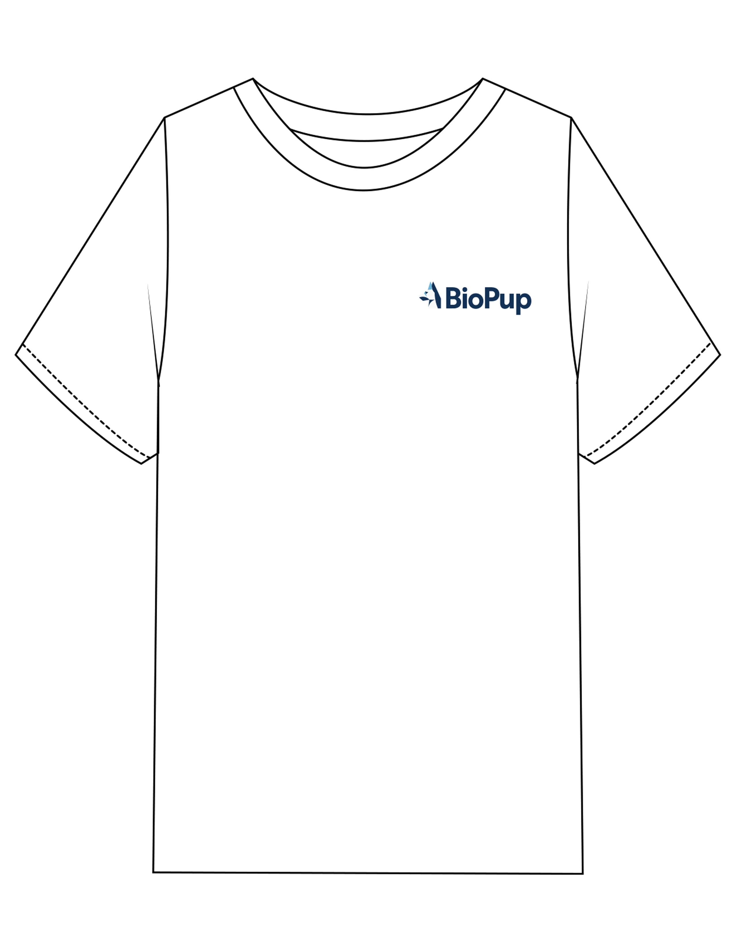The Mens Heavyweight Tee - White - BioPup - Left Chest - Printed - Full Color