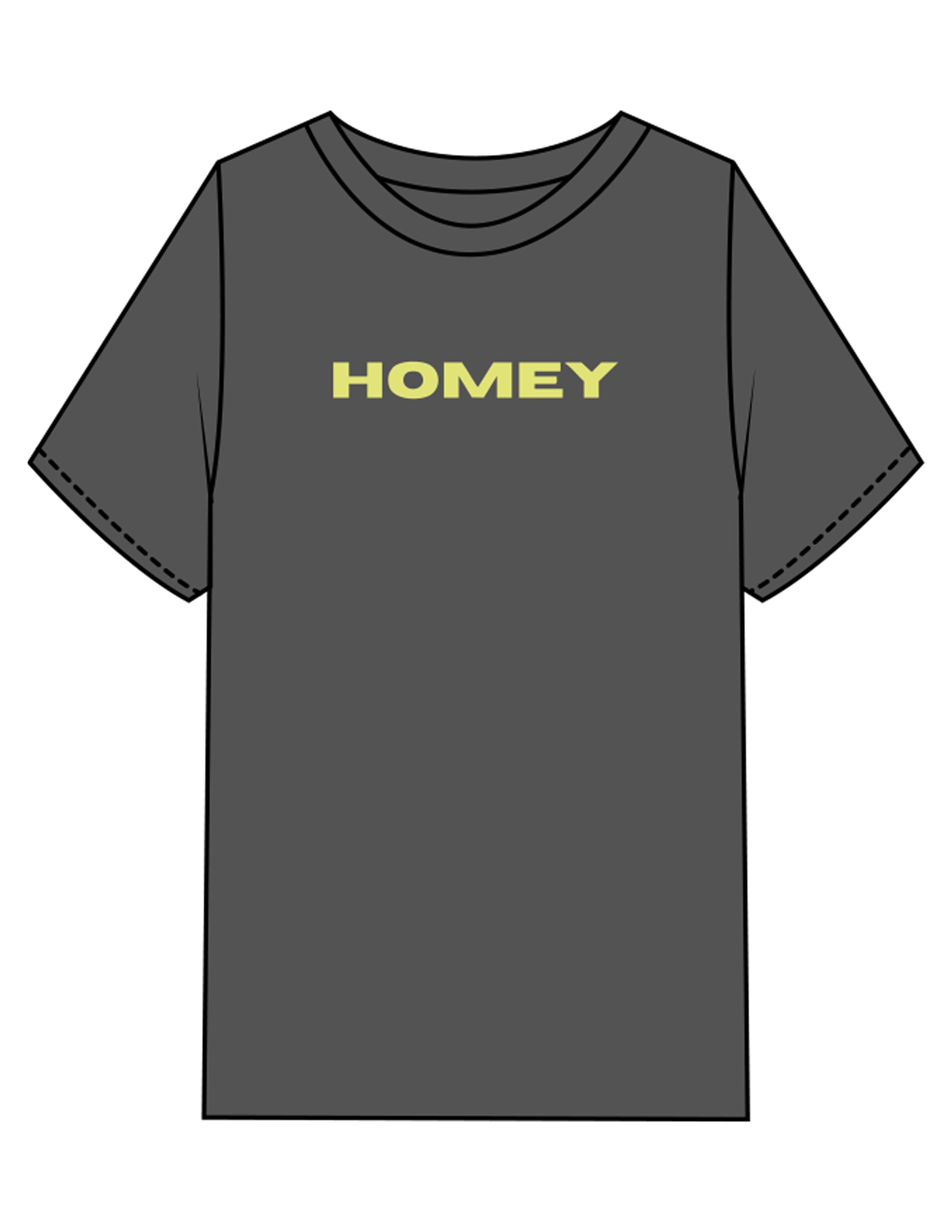 The Womens Heavyweight Tee - Coal Stone - Whit At Home - Center Chest & Back Neckline - Printed - Lime