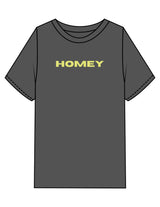 The Womens Heavyweight Tee - Coal Stone - Whit At Home - Center Chest & Back Neckline - Printed - Lime