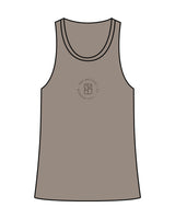 The Womens Full Length Tank - Warm Gray - The Oak Method - Center Chest - Printed - Tone on Tone