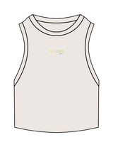 The Ribbed Crop Tank - Bone - Golden Lagree - Center Chest - Embroidered - Full Color