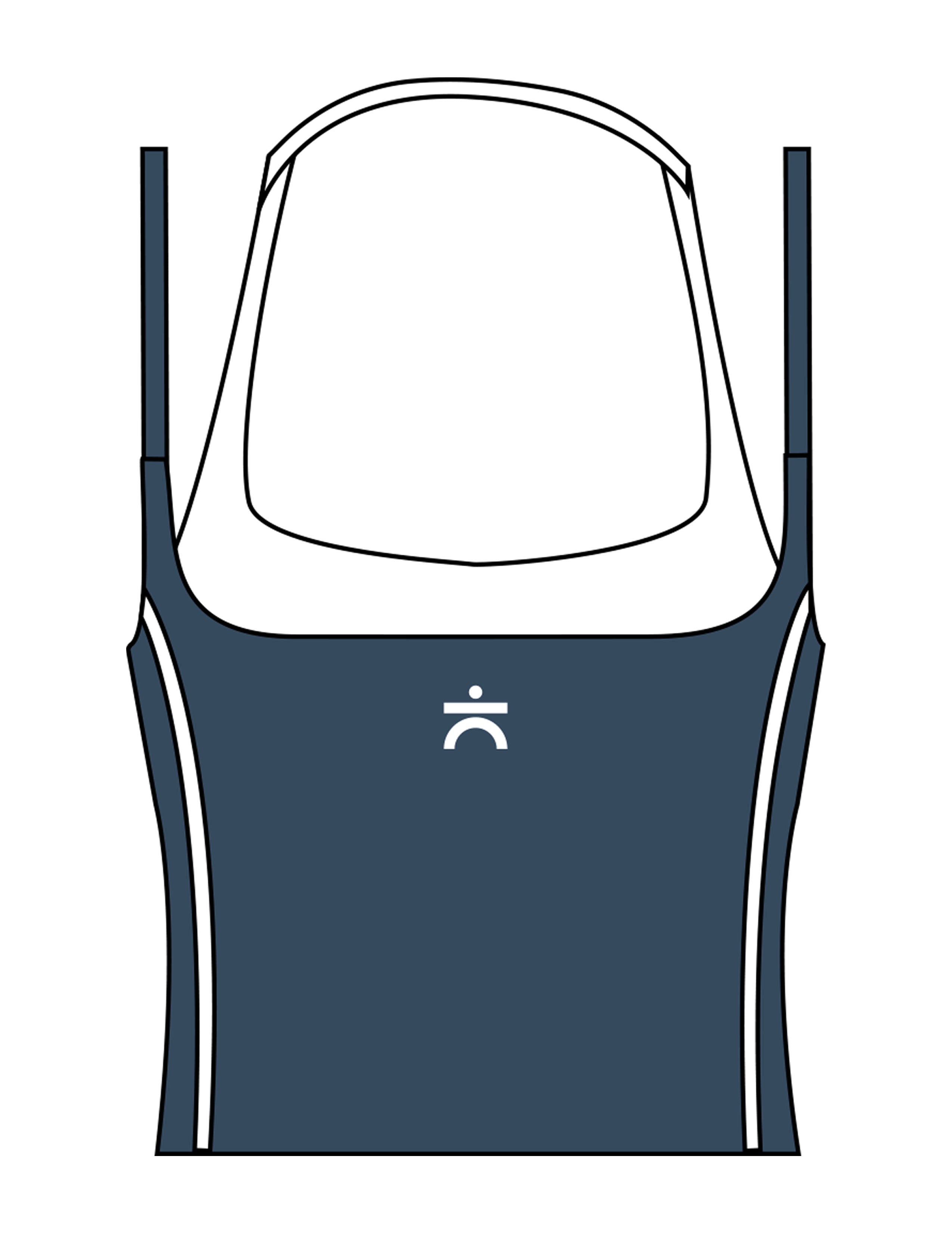 The Piped Tank - Teal - enCore Pilates - Center Back - Printed - White