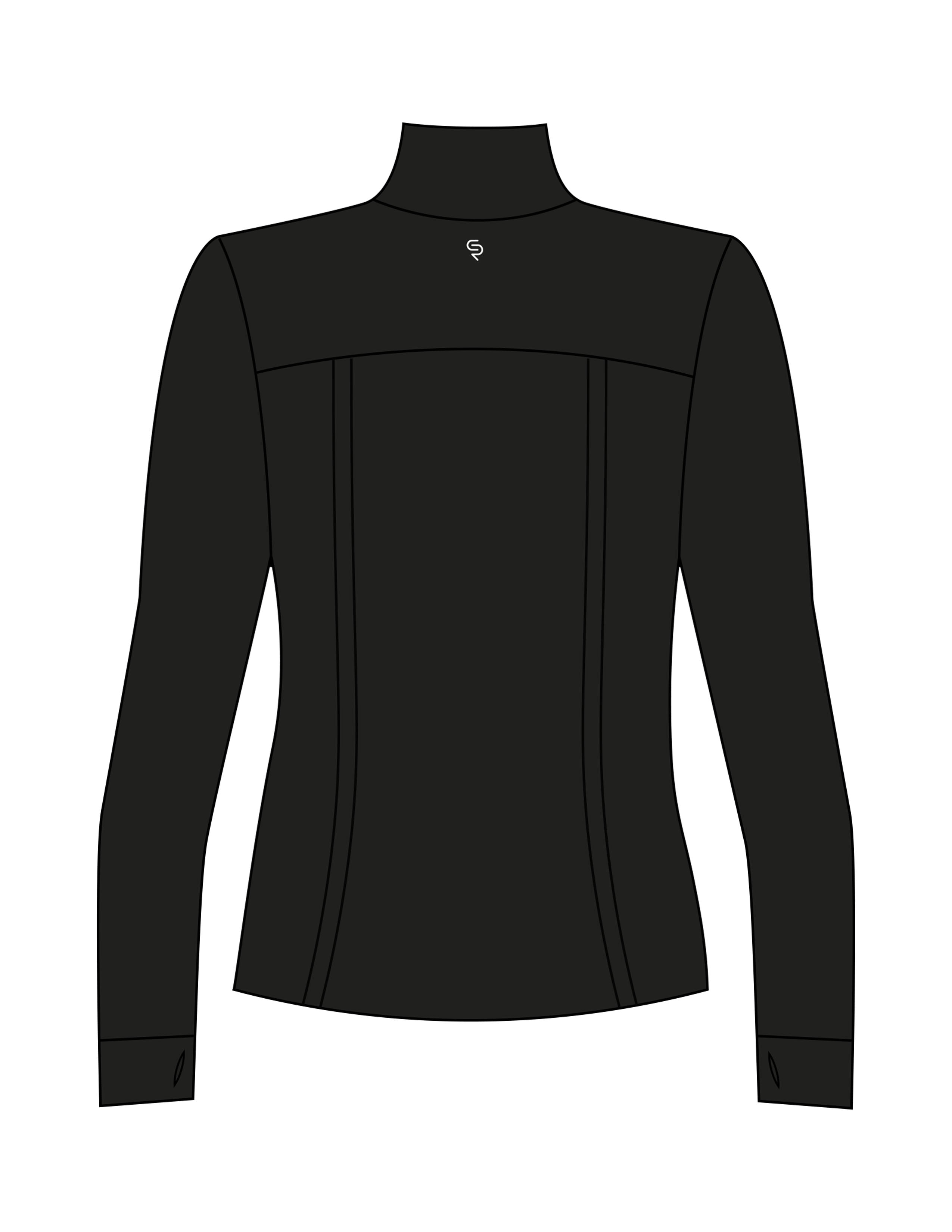 The Womens Zip Jacket - Black - Club Ready - Left Chest & Back Neckline - Printed - White