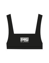 The Box Cut Bra - Black - F45 West Park - Center Chest Stacked - Printed - White