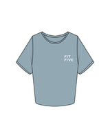 The Crop Tee - Mineral - Fit 5 - Left Chest & Back Round - Printed - White