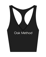 The Racer Tank - Black - The Oak Method - Center Chest & Center Back - White Printed