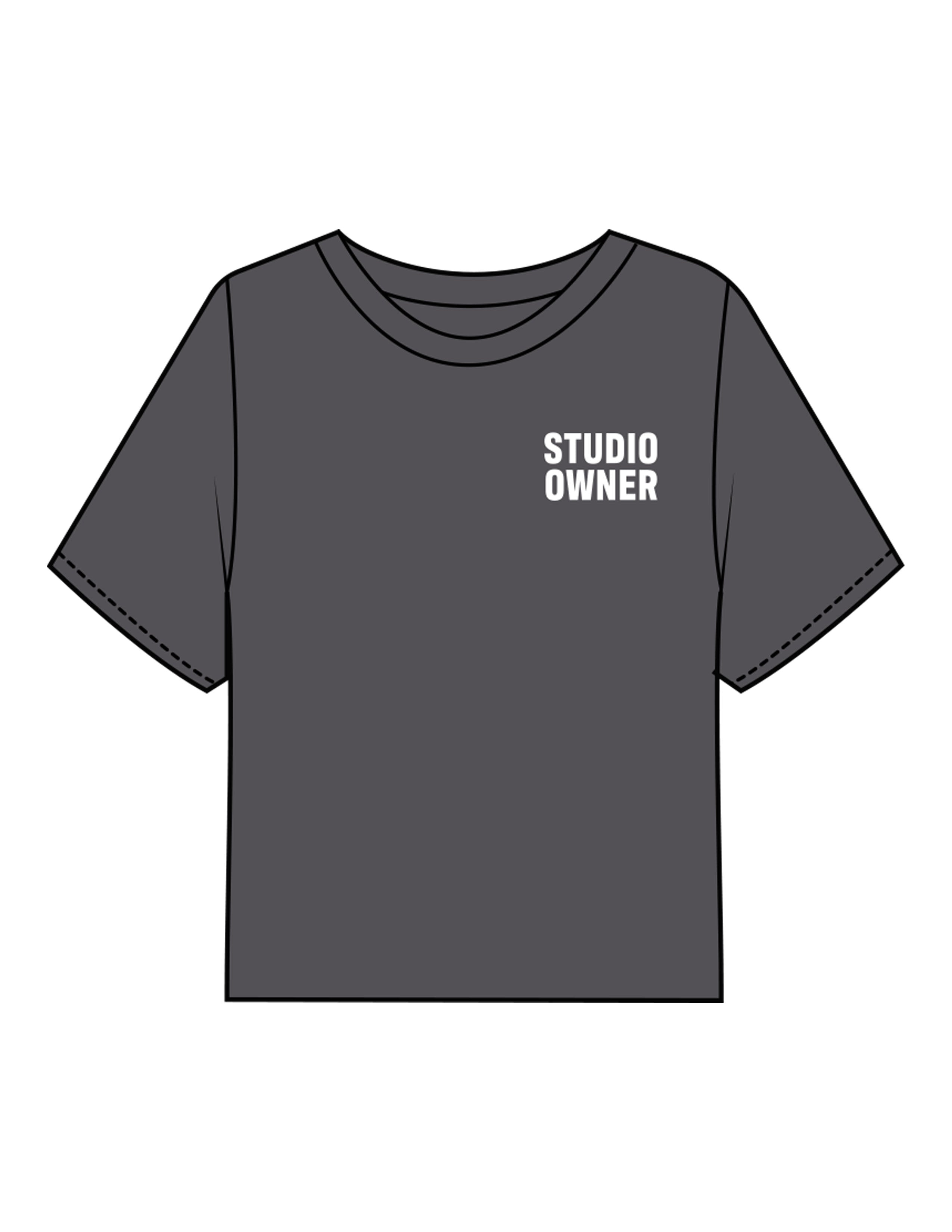 The Boxy Crop Tee - Charcoal - Fit Biz Strategies - Left Chest Stacked & Back Stacked - Printed - White