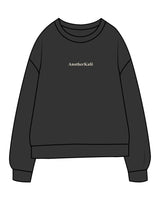 The Midweight Unisex Crewneck - Washed Black - Kafe'sito - Center Chest Side & Back - Printed - Off White
