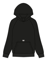 The Mens Hoodie - Black - Powerhouse Fitness - Upper Front Pocket - EMB - White