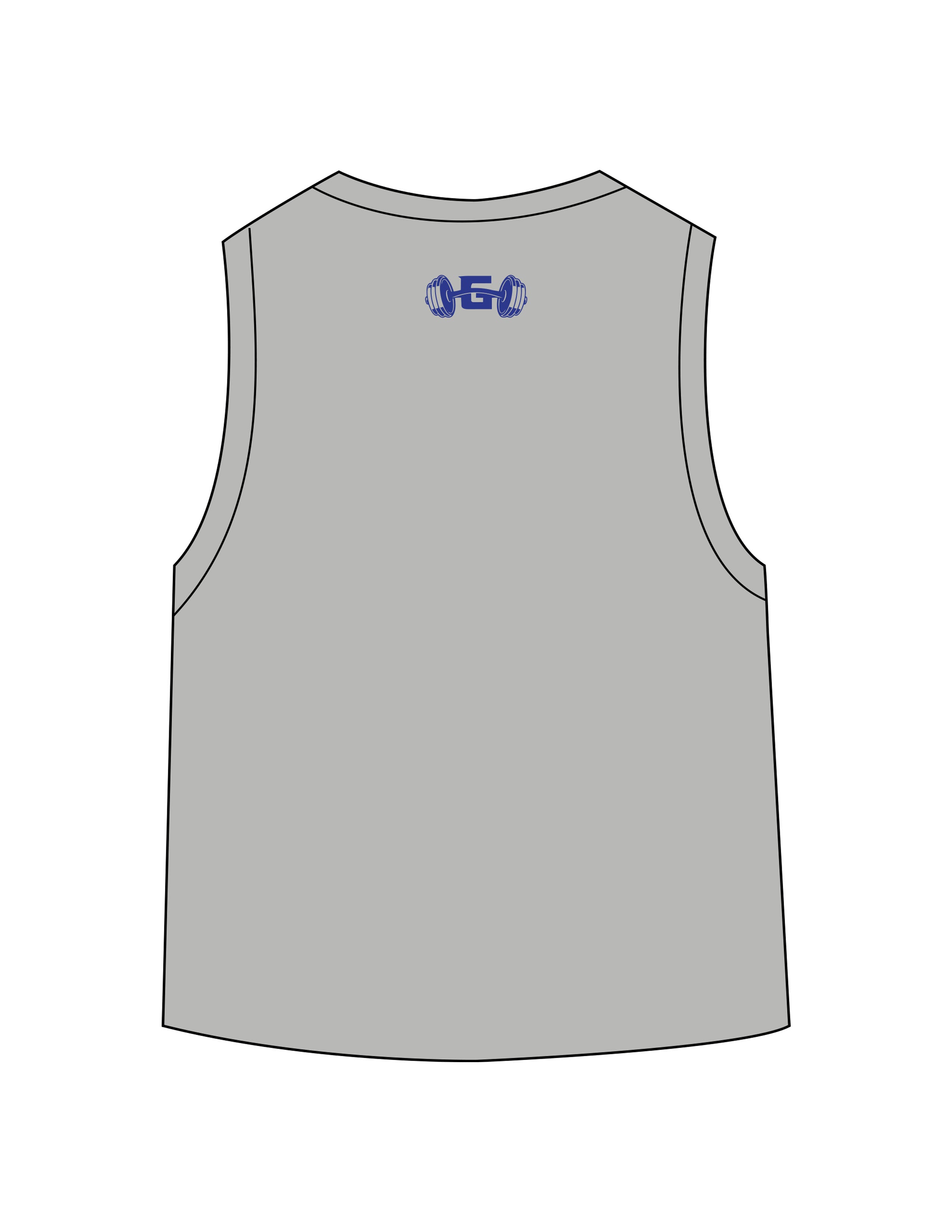 The Daily Crop Tank - Heather Gray - Gladden Gains - Center Chest & Upper Back - Printed - Blue