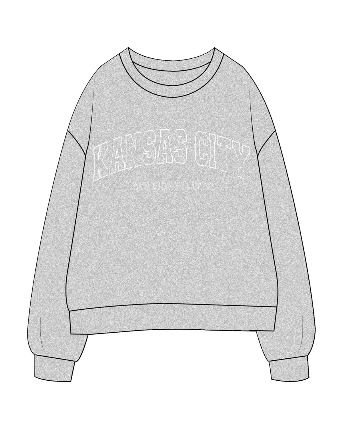 The Womens Crewneck -  Heather - STUDIO 7 - Chest Logo - Printed - White