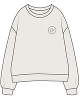 The Mens Crewneck - Bone - Collective Studios - Left Chest - Icon - Black