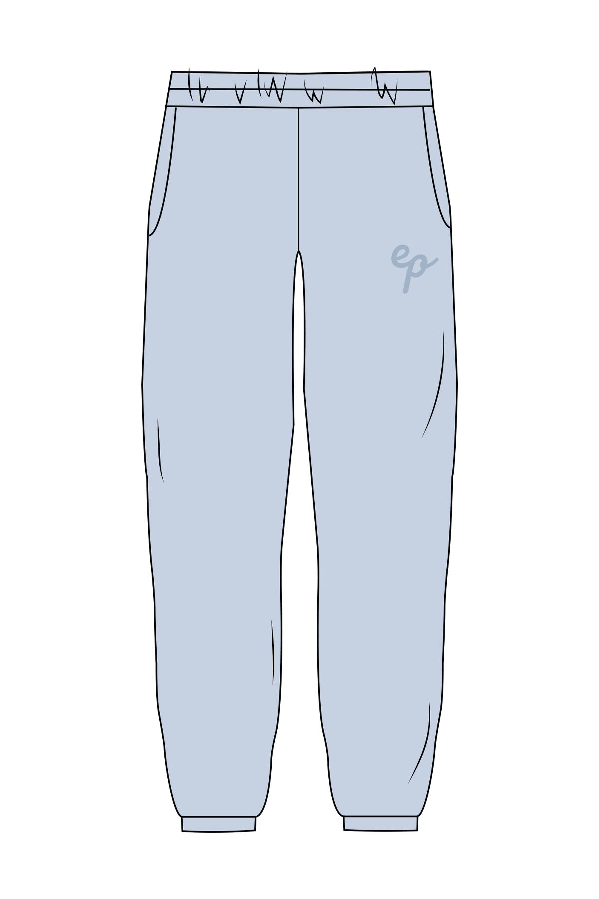 The Womens Sweatpants - Powder - Elevate Pilates - Left Chest - Printed - Tone on Tone