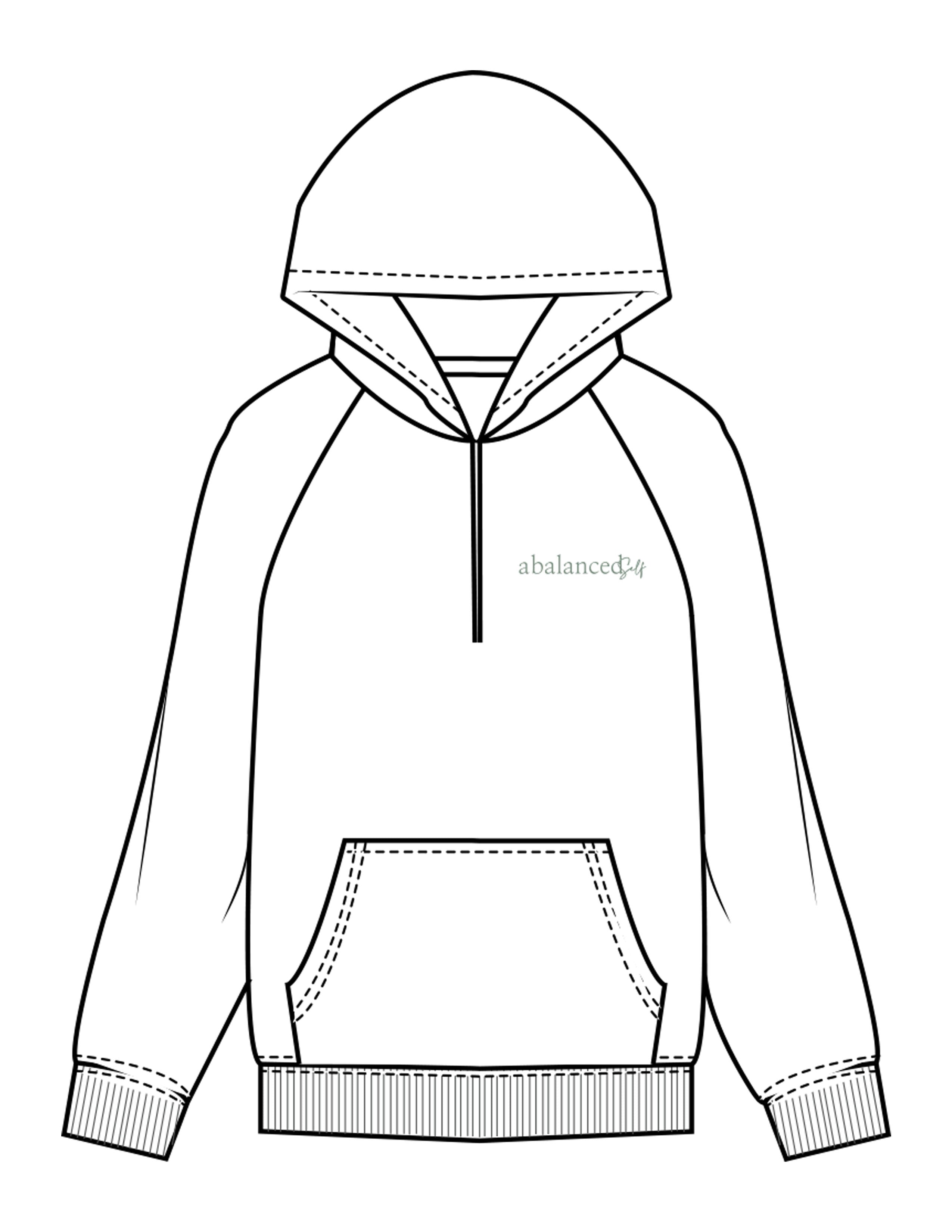 The Half Zip Hoodie - White - Balanced Self - Left Chest & Back Image - Printed - Sage