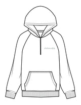 The Half Zip Hoodie - White - Balanced Self - Left Chest & Back Image - Printed - Sage