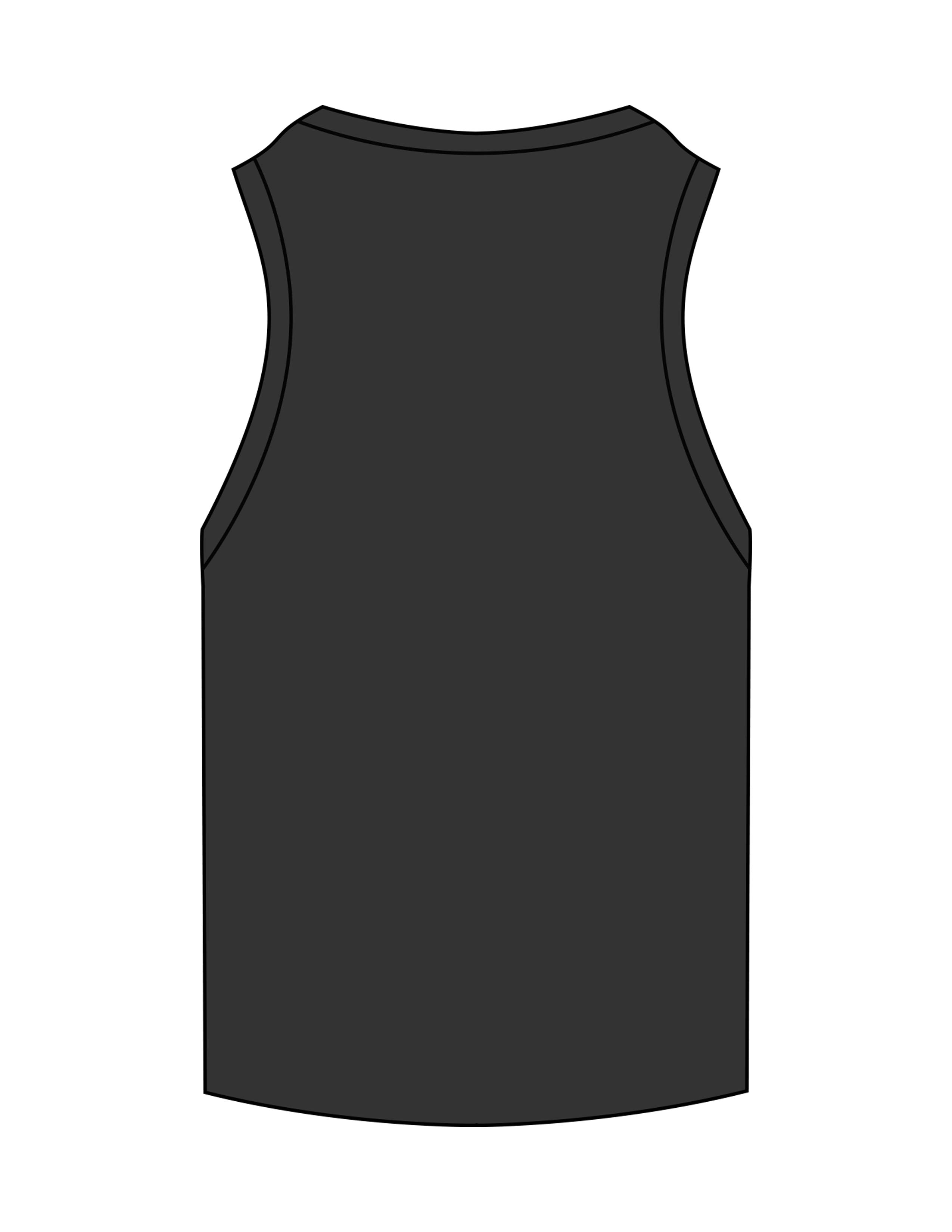 The Ribbed Full Length Tank - Washed Black - Fit 5 - Center Chest - Embroidered - White