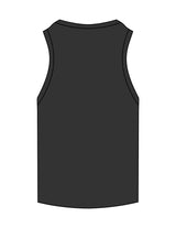 The Ribbed Full Length Tank - Washed Black - Fit 5 - Center Chest - Embroidered - White