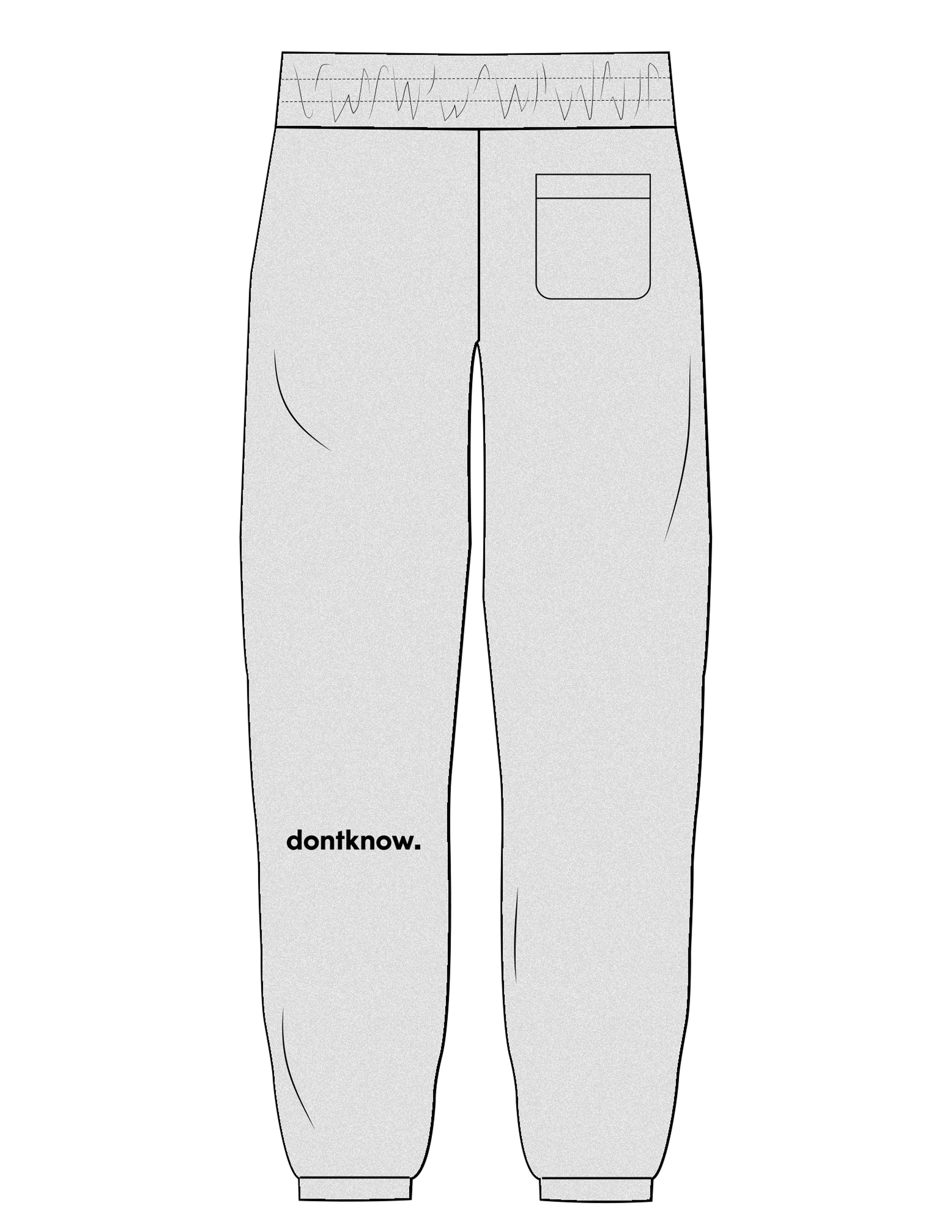 The Mens Sweatpants - Heather - DontKnow. - Front Left Leg & Back Left Leg - Printed - Black