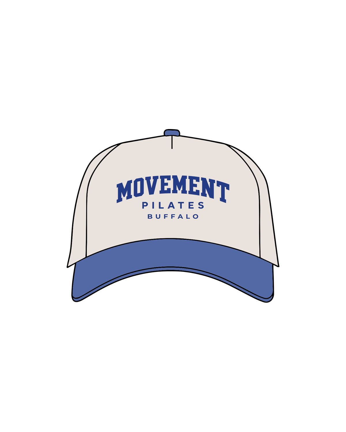 The Canvas Cap - Natural / Liberty - Movement Pilates Buffalo - Center Crown - Printed - Blue