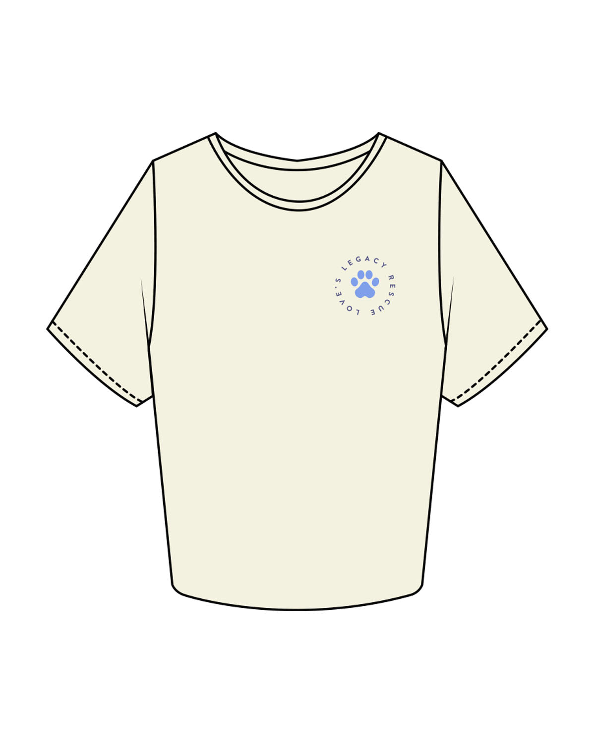 The Crop Tee - Butter - LLR - Left Chest - Back Center - Printed - Full Color