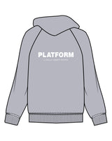 The Womens Zip Hoodie - Heather - Platform - Left - Back - La Jolla · Liberty St. - Printed - White