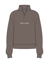 The Womens 1/4 Zip - Washed Gray - TML - Center Chest - Printed - Off White