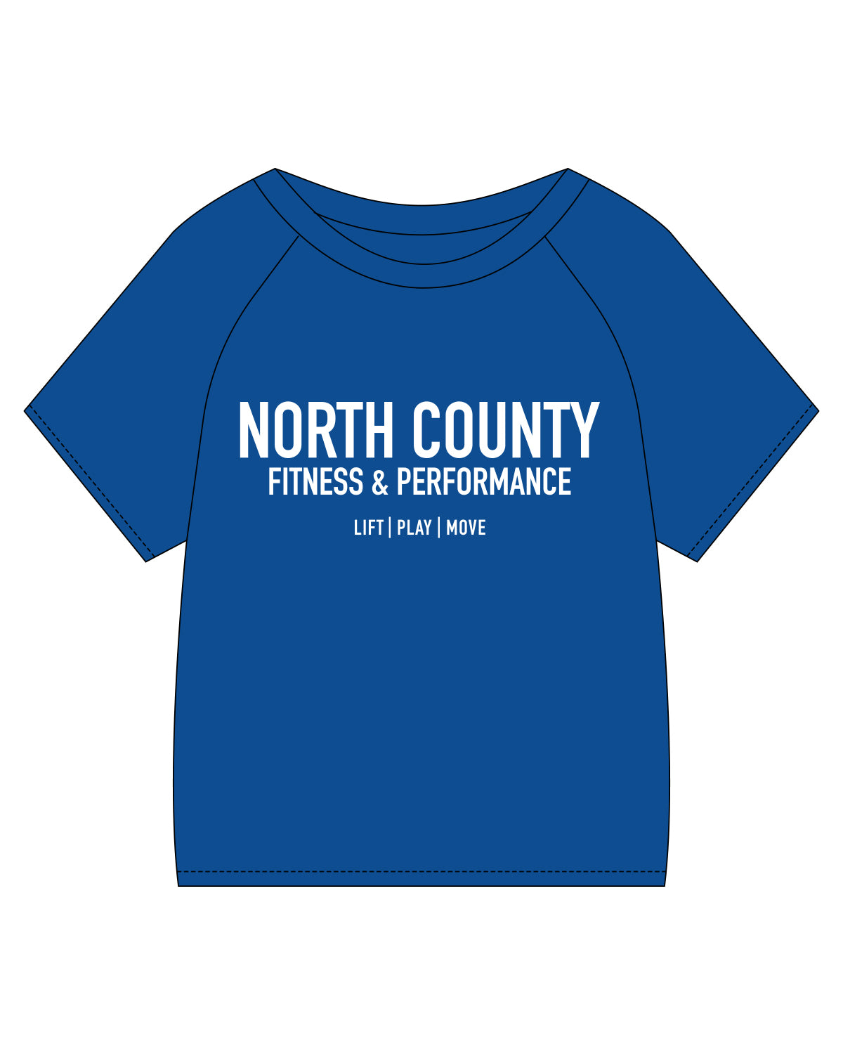 The Kids Tee - Royal - North County Fitness - Center Chest Stacked - White