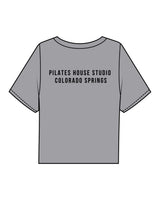 The Boxy Crop Tee - Heather - PHS - Center Chest - Back Center - Printed - Black