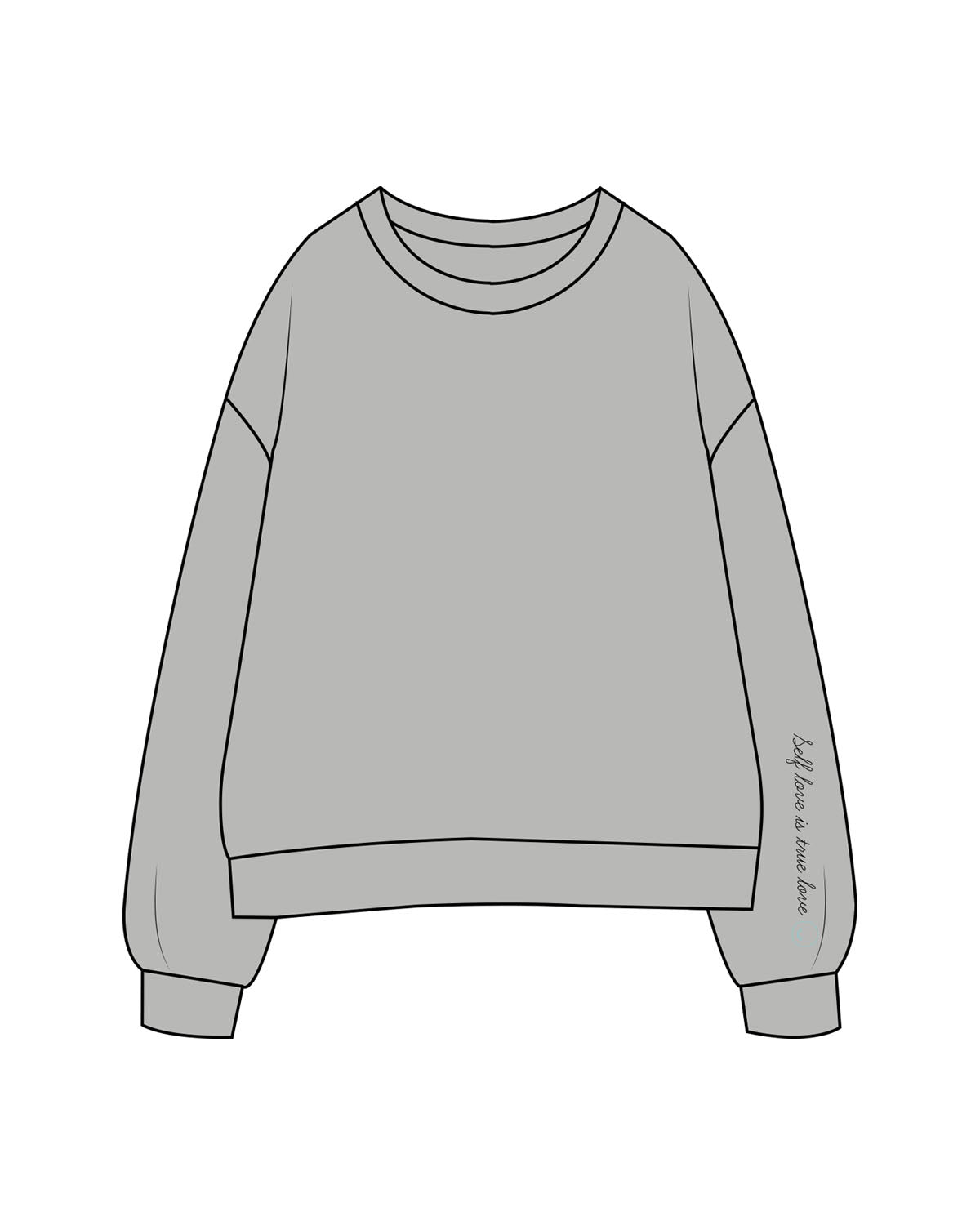 The Womens Crewneck - Heather - Squeeze Massage - Left Sleeve - Printed - Black