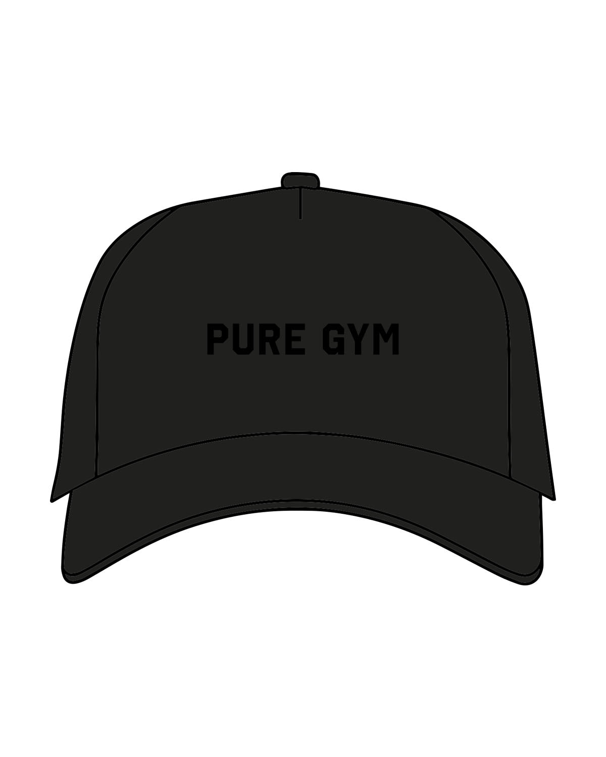 The 5 Panel Trucker Hat - Black - Pure Movement - Center Crown - Embroidered - Tone on Tone